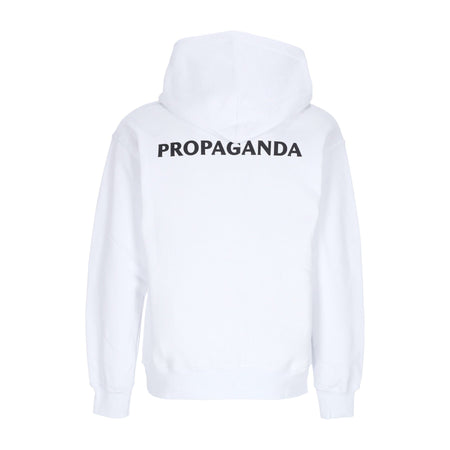 PROPAGANDA Felpa Cappuccio Uomo Logo Fire Hoodie White da uomo