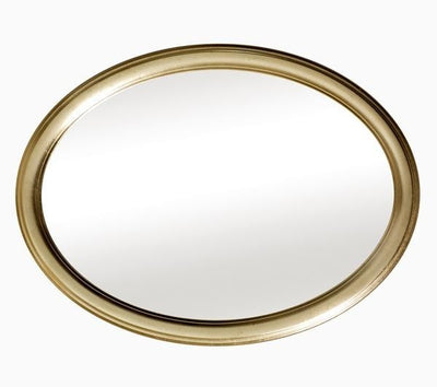 MOBILI 2G - Specchiera in foglia oro ovale- Misure: 69 x 89 x 3