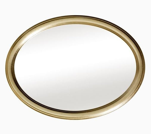 MOBILI 2G - Specchiera in foglia oro ovale- Misure: 49 x 59 x 3