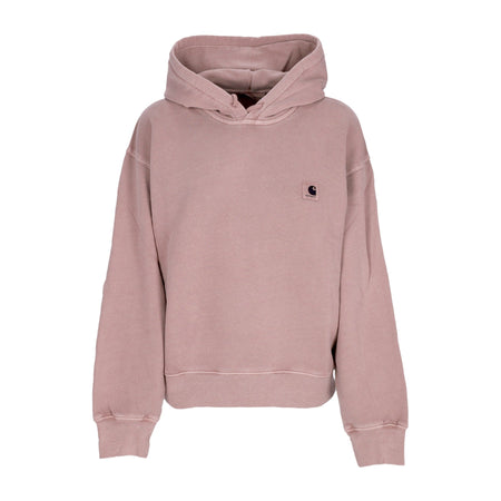 CARHARTT WIP Felpa Leggera Cappuccio Donna W Nelson Hooded Glassy Pink Garment Dyed da donna