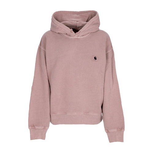CARHARTT WIP Felpa Leggera Cappuccio Donna W Nelson Hooded Glassy Pink Garment Dyed da donna