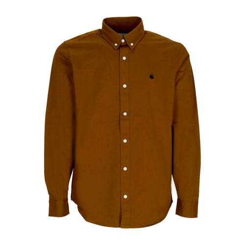 CARHARTT WIP Camicia Manica Lunga Uomo L/s Madison Shirt Deep H Brown/black da uomo