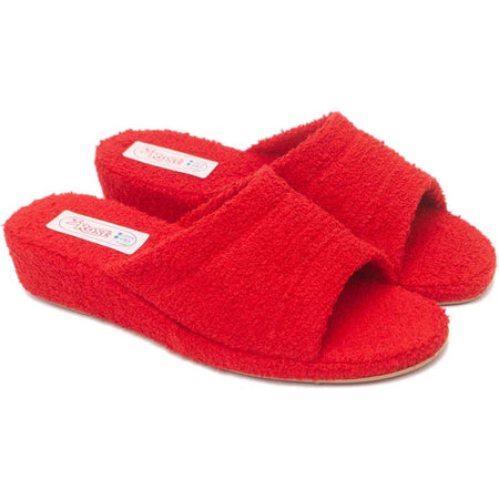 3 ROSE Ciabatta da donna in spugna rossa con punta aperta