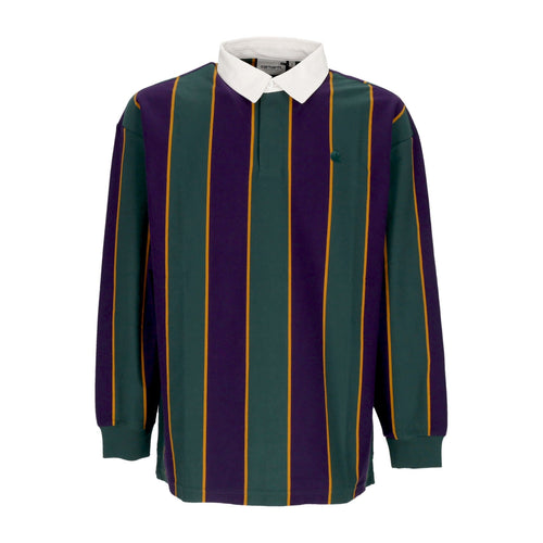 CARHARTT WIP Polo Manica Lunga Uomo L/s Ruben Rugby Shirt Ruben Stripe/discovery Green da uomo