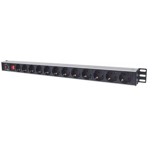 Multipresa Verticale per Rack 12 Posti Spina Schuko Angolata