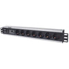 Multipresa per Rack 19'' 7 posti Spina Schuko Angolata 1U