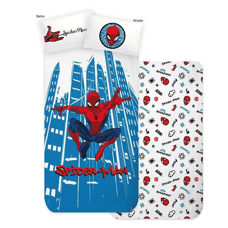 Completo letto singolo Spiderman Marvel in cotone