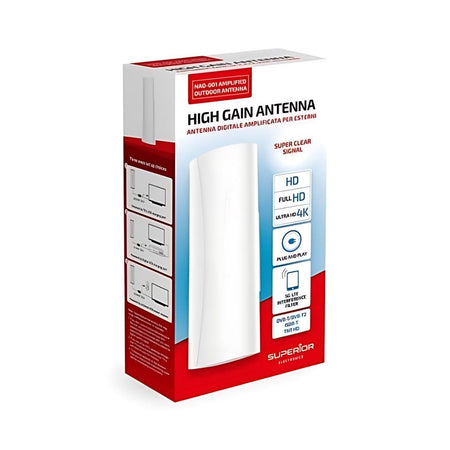 Superior Antenna TV Amplificata per Esterni DVB-2 IPX4 SUPNAO001