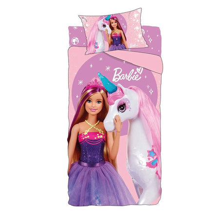 Completo letto singolo Barbie in cotone