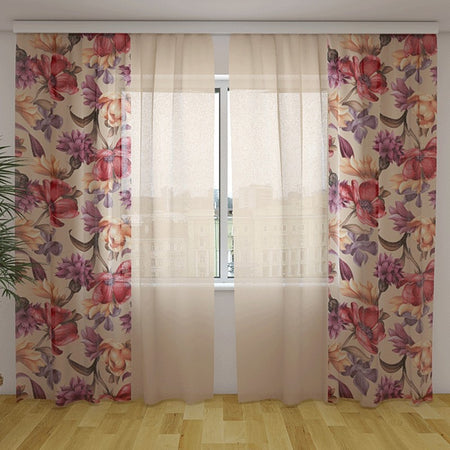 Tende su misura con stampa Fantasia di fiori