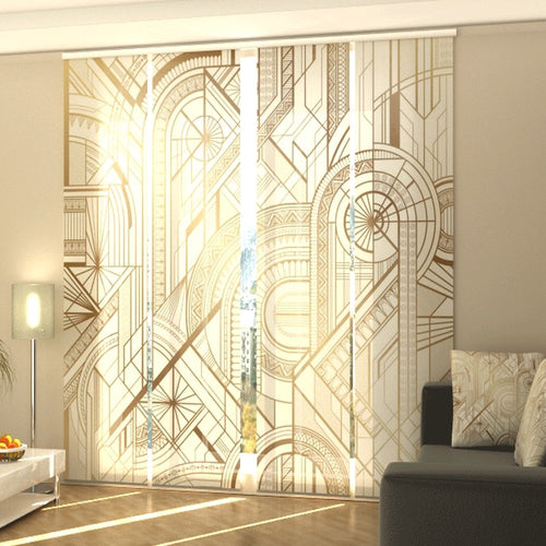 Tende a pannello Motivo geometrico oro e bianco