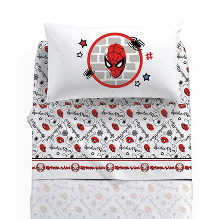 Completo lenzuola Spiderman Wall Caleffi in cotone
