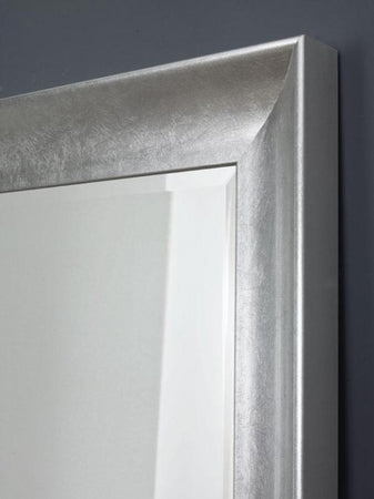 MOBILI2G - Specchiera foglia argento brillante rettangolare l.90 x h.180 x p.7
