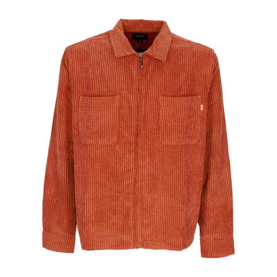 HUF Camicia Manica Lunga Uomo Cornelius Zip Shirt Rust da uomo