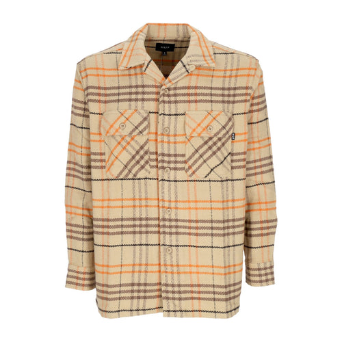 HUF Camicia Manica Lunga Uomo Westridge Woven Shirt Oatmeal da uomo