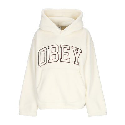 OBEY Felpa Cappuccio Donna Collegiate Hoodie Fleece Unbleached da donna