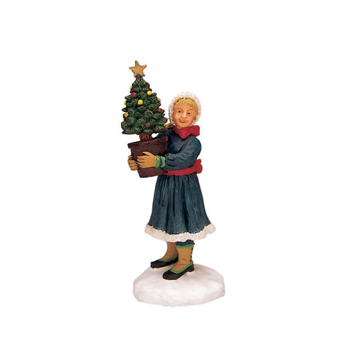 L'albero più piccolo, personaggio per villaggio di Natale in poliresina