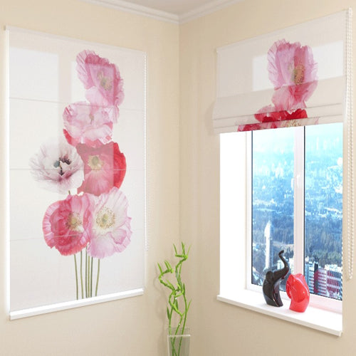 Tende a pacchetto su misura Fiori scarlatti