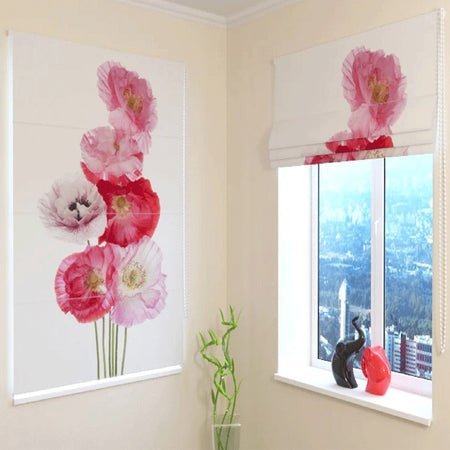 Tende a pacchetto su misura Fiori scarlatti