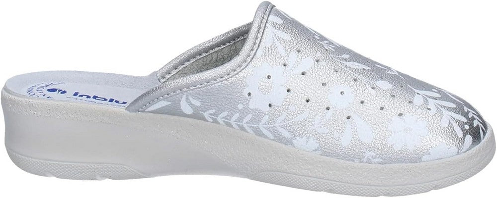 INBLU Ciabatta sanitaria chiusa argento a fiori