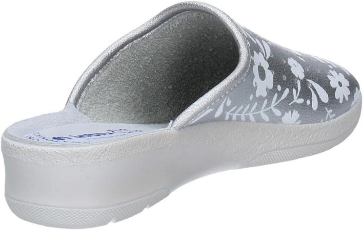 INBLU Ciabatta sanitaria chiusa argento a fiori