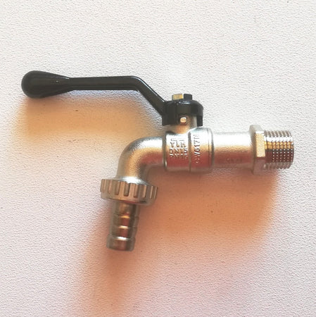 Eolo rubinetto sfera giardino 1" leva nera con portagomma