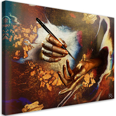 Quadro su tela, Mani fatte d'oro