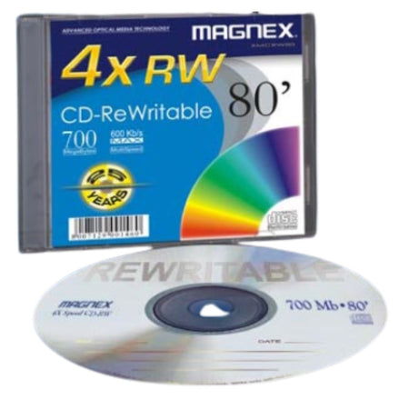 10Pz. MAGNEX CD-RW 4X 700Mb 600 Kb/s