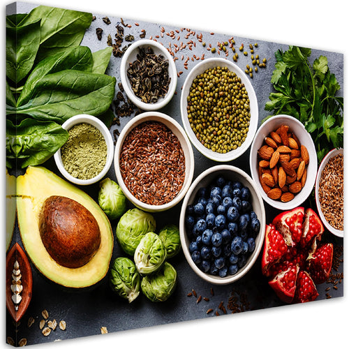 Quadro su tela, Verdure fresche e frutta