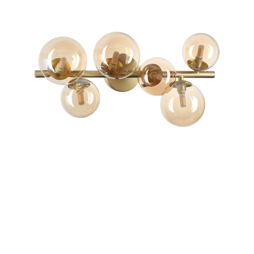 Plafoniera Contemporanea Perlage Metallo Ottone 6 Luci G9 15W 3000K Ip20