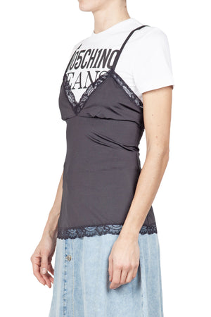 MO5CH1NO JEANS - MOSCHINO MO5CH1NO JEANS - Moschino - T-shirt con top - 430109 - Nero da donna