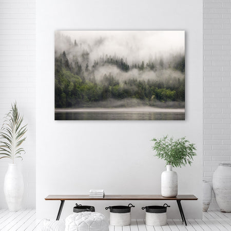 Quadro su tela, Foresta nella nebbia