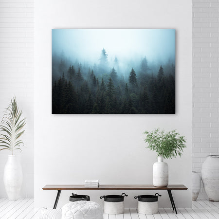 Quadro su tela, Foresta nella nebbia