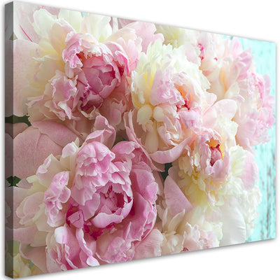 Quadro su tela, Fiori di peonia rosa