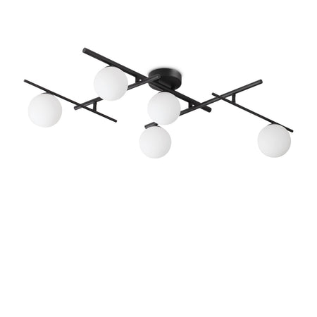 Plafoniera Contemporanea Atlas Metallo Nero 5 Luci G9 4W 3000K Ip20