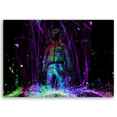 Quadro su tela, Giocatore al neon