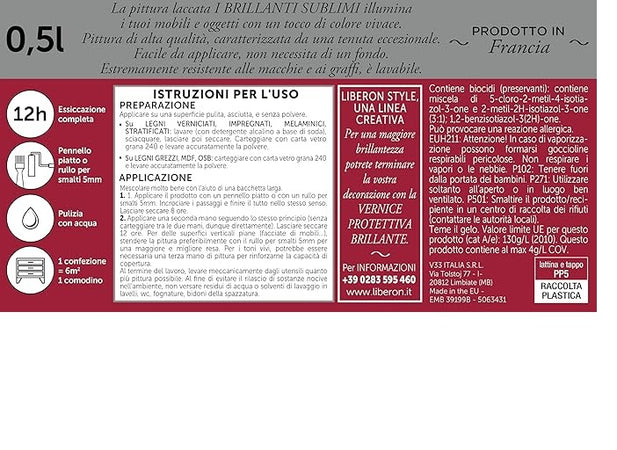 LIBERON - PITTURA LACCATA I BRILLANTI SUBLIMI VERDE MALACHITE 500ML