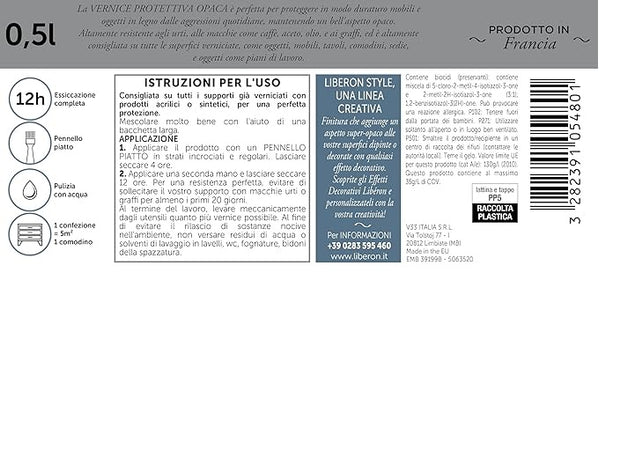 LIBERON - VERNICE PROTETTIVA INCOLORE OPACO 500ML