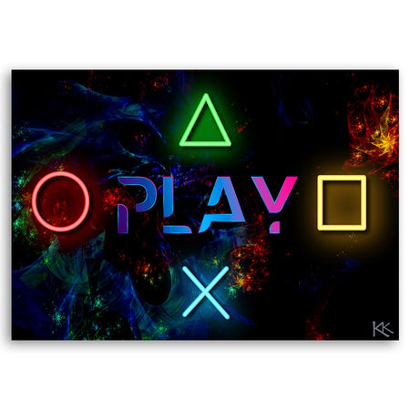 Quadro su tela, Riproduci iscrizione e pulsanti per il controller