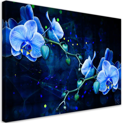 Quadro su tela, Fiore di orchidea blu
