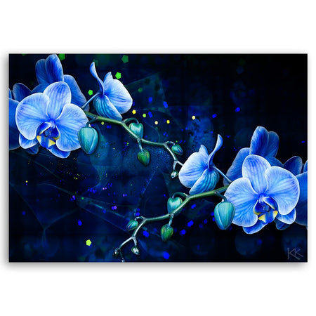 Quadro su tela, Fiore di orchidea blu