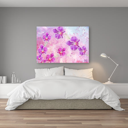 Quadro su tela, Astrazione dei fiori di orchidea