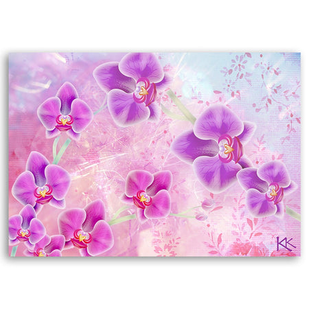 Quadro su tela, Astrazione dei fiori di orchidea