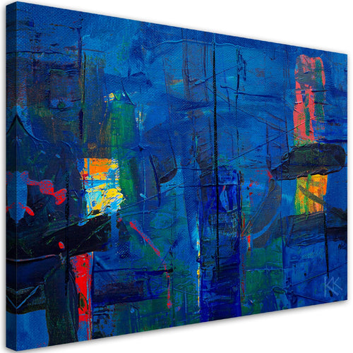 Quadro su tela, Mano di astrazione blu pinto