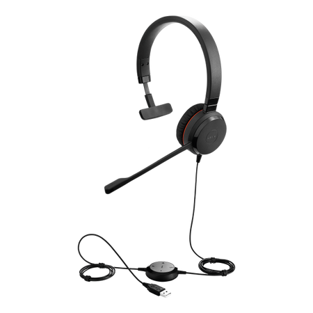 Evolve 30 II MS Mono, Monofonico, 3.5mm / USB, Padiglione auricolare, Nero, Cablato, Sovraurale