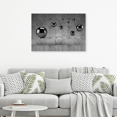 Quadro su tela, Palline 3d d'argento