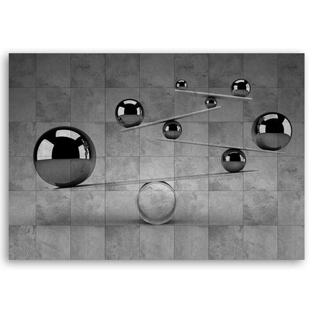 Quadro su tela, Palline 3d d'argento