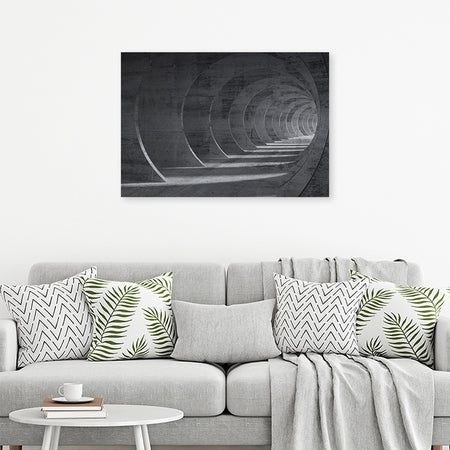 Quadro su tela, Tunnel 3D grigio