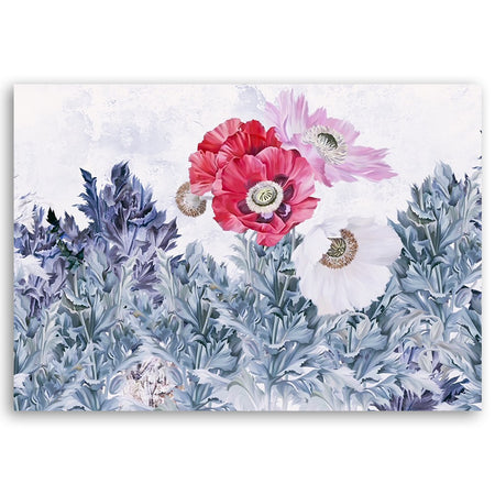 Quadro su tela, Poppies dipinti in giardino