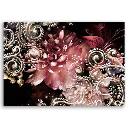 Quadro su tela, Peonia e giglio